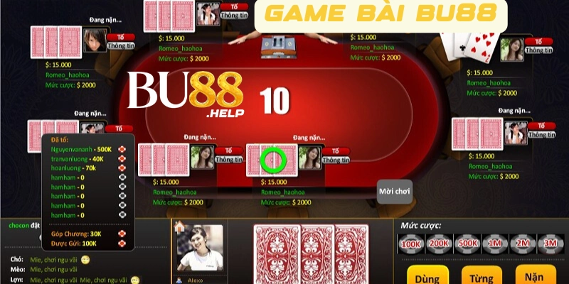 Liệt Kê Các Trò Chơi Game Bài Bu88